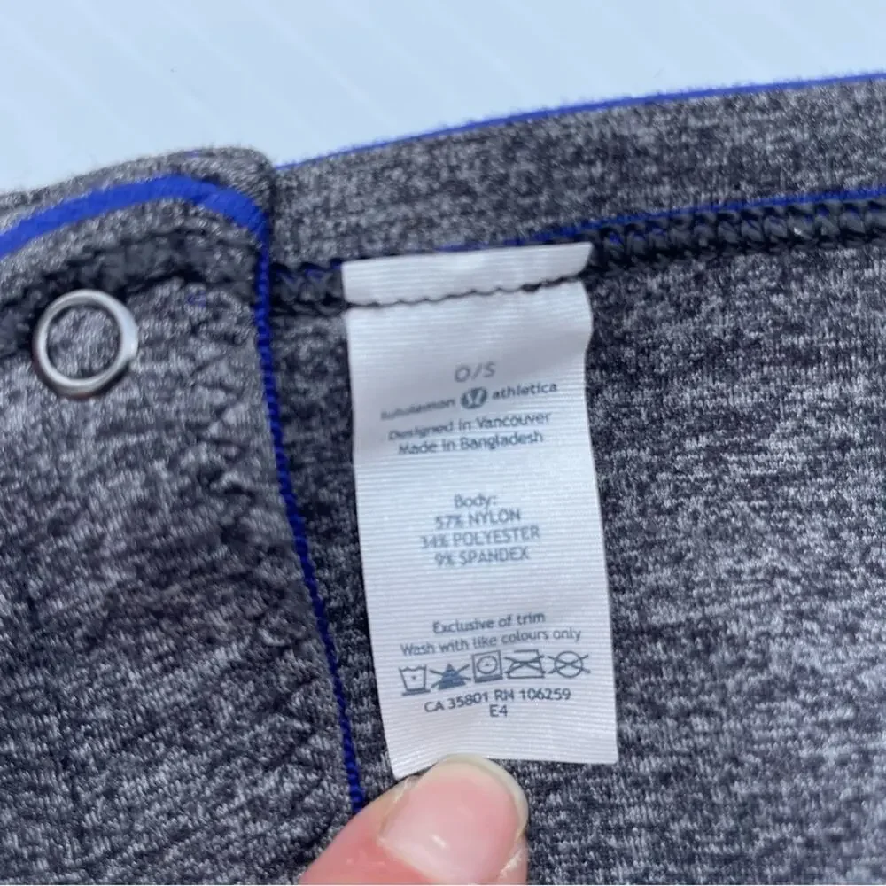 Lululemon Athletica cowl style scarf striped blue and grey